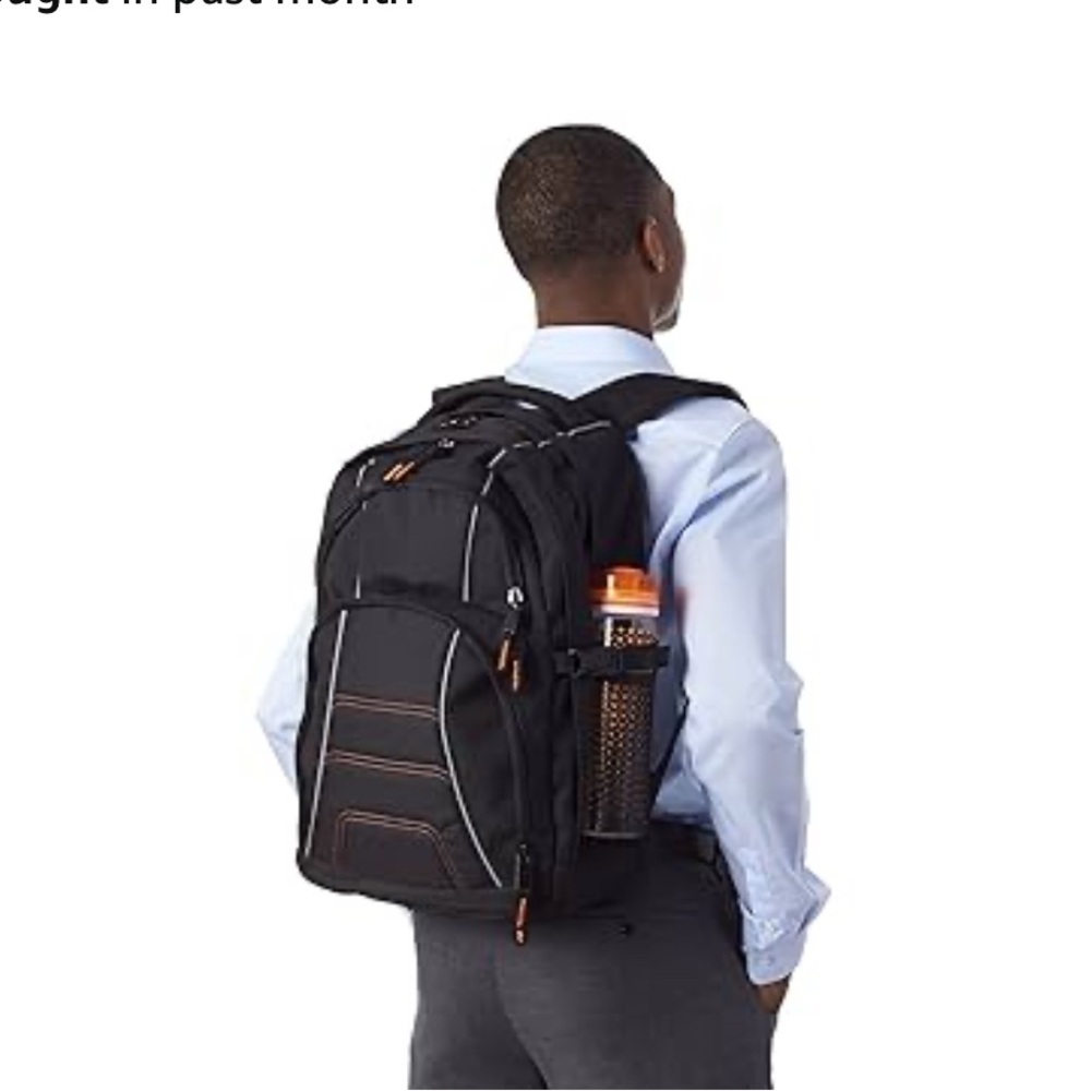 Stylish Black and Orange Men's Backpack